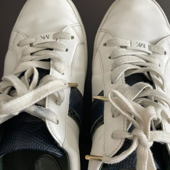 Michael Kors Irving Stripe Lace Up Sneakers White Multi Size 9 - Picture 4 of 10